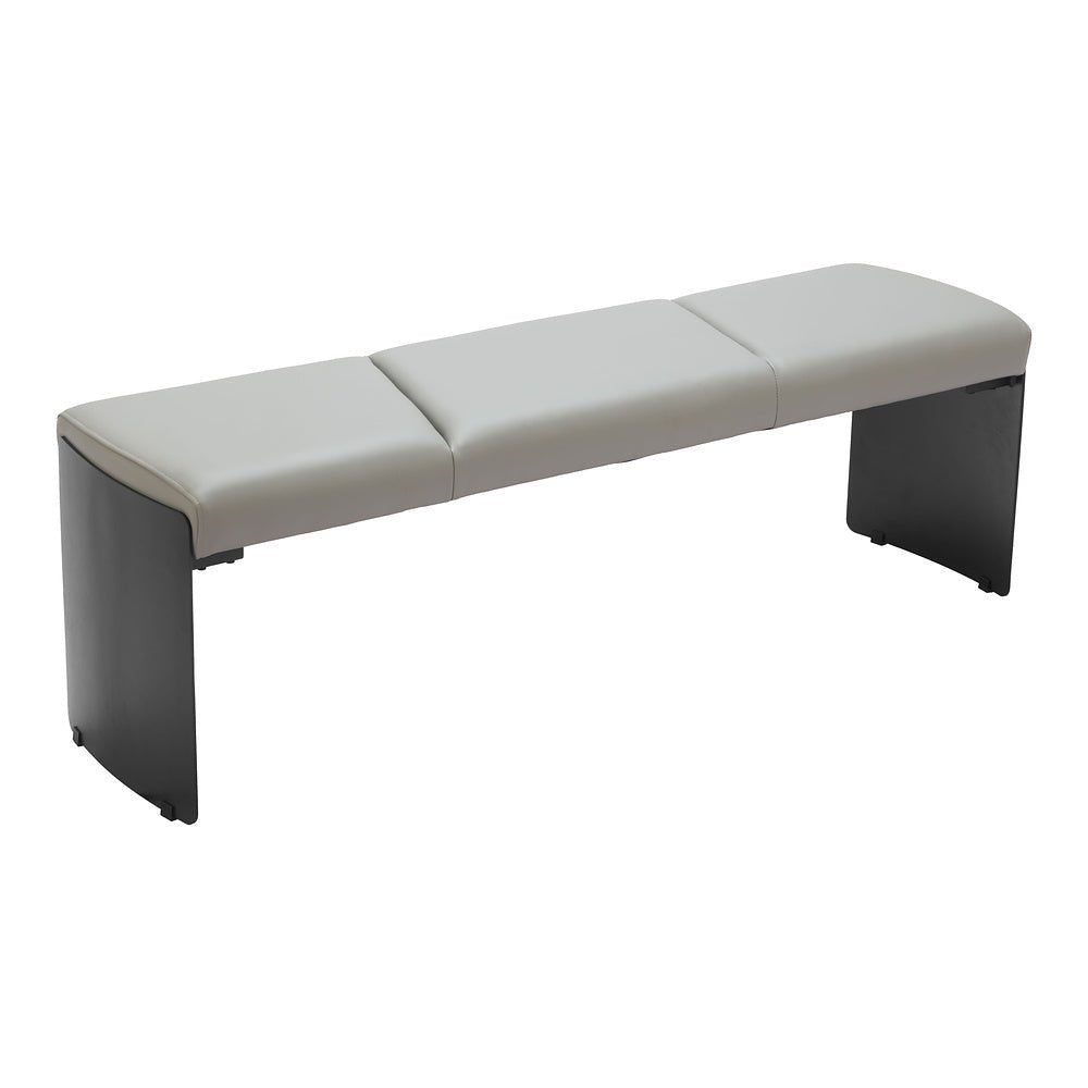 Banca para Comedor de Empresa 2 Plazas - ZUO MUR - Varios Colores - Asiento y Respaldo Tapizados en Piel Sintética - 110335 - Zuo - NOGAL BEAT - Banca