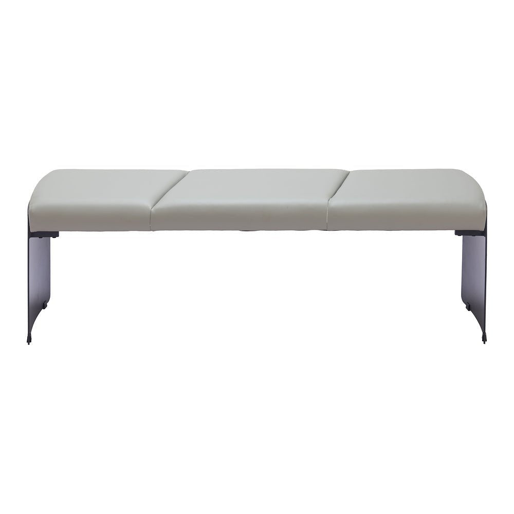 Banca para Comedor de Empresa 2 Plazas - ZUO MUR - Varios Colores - Asiento y Respaldo Tapizados en Piel Sintética - 110335 - Zuo - NOGAL BEAT - Banca