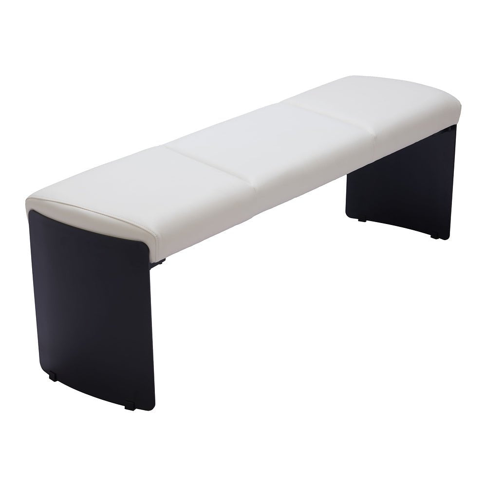 Banca para Comedor de Empresa 2 Plazas - ZUO MUR - Varios Colores - Asiento y Respaldo Tapizados en Piel Sintética - 110334 - Zuo - NOGAL BEAT - Banca