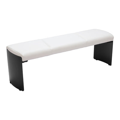 Banca para Comedor de Empresa 2 Plazas - ZUO MUR - Varios Colores - Asiento y Respaldo Tapizados en Piel Sintética - 110334 - Zuo - NOGAL BEAT - Banca