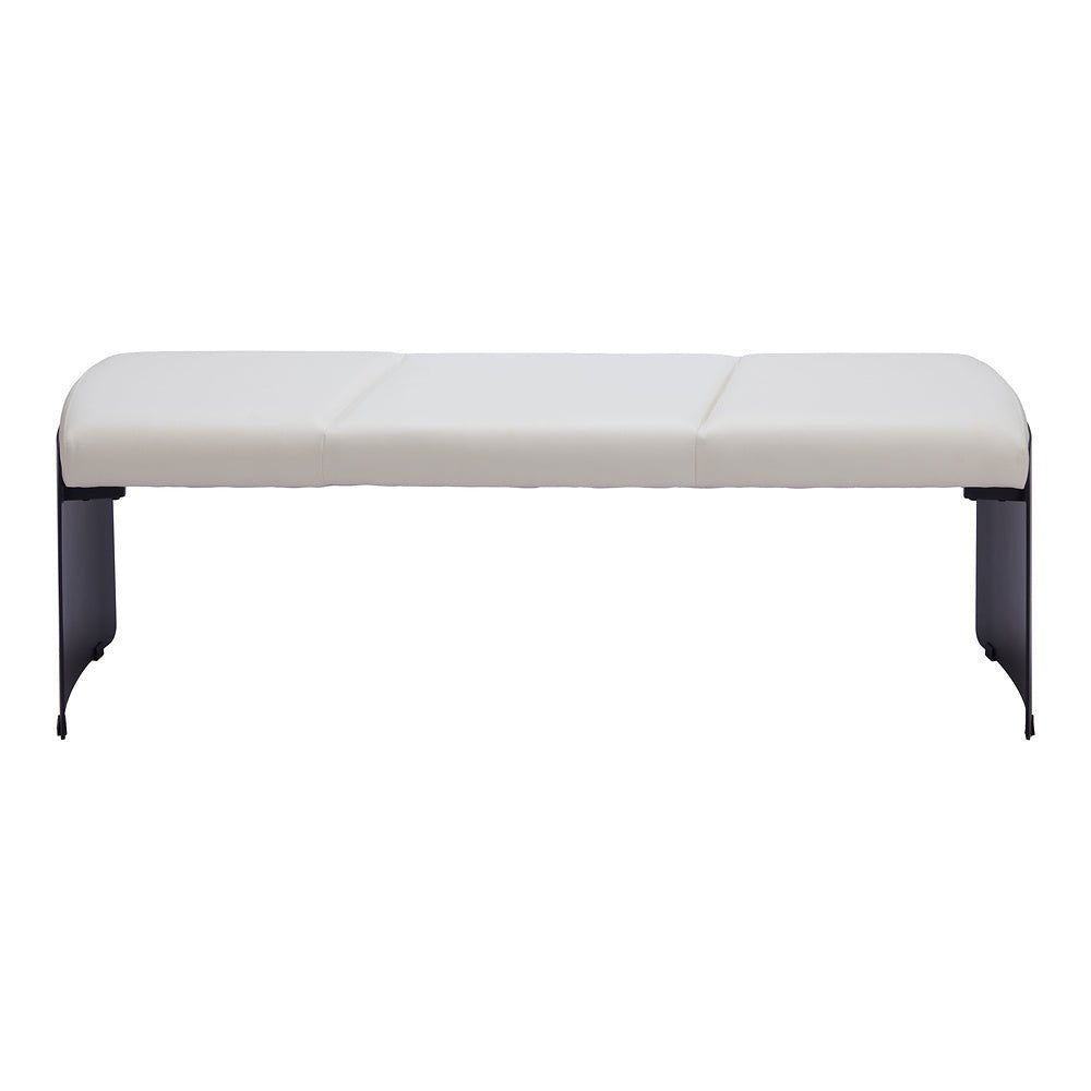 Banca para Comedor de Empresa 2 Plazas - ZUO MUR - Varios Colores - Asiento y Respaldo Tapizados en Piel Sintética - 110334 - Zuo - NOGAL BEAT - Banca