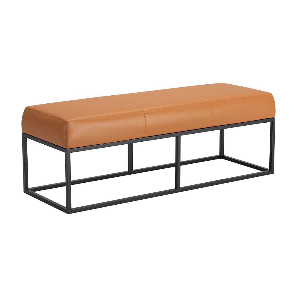 Banca para Comedor de Empresa 2 Plazas - ZUO ZOWIE - Café - Asiento y Respaldo Tapizados en Piel Sintética - 111252 - Zuo - NOGAL BEAT - Banca