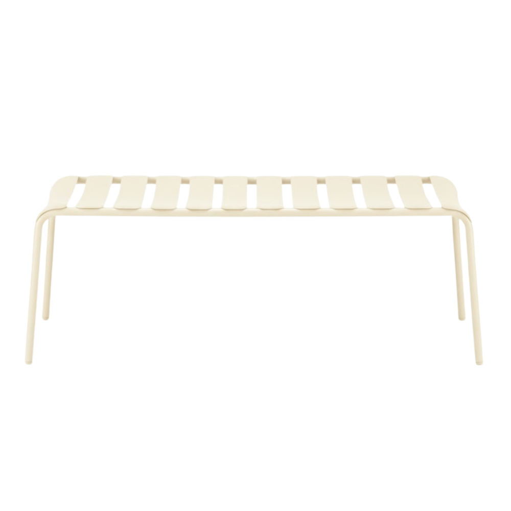 Banca Colos Stecca 8 de estructura de aluminio tubular y asiento de solera de aluminio para exterior