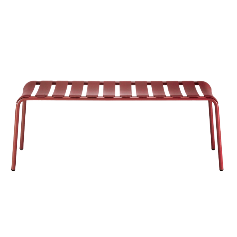 Banca Colos Stecca 8 de estructura de aluminio tubular y asiento de solera de aluminio para exterior