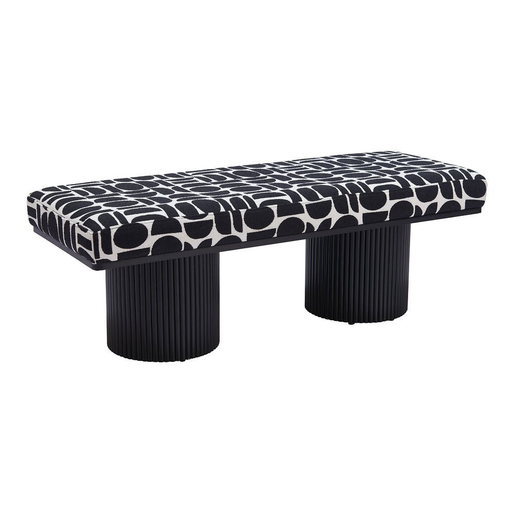 Banca para Sala de Espera 2 Plazas - ZUO BOTOIA - Varios Colores - Asiento y Respaldo Tapizados en Tejido Texturizado - 110183 - Zuo - NOGAL BEAT - Banca