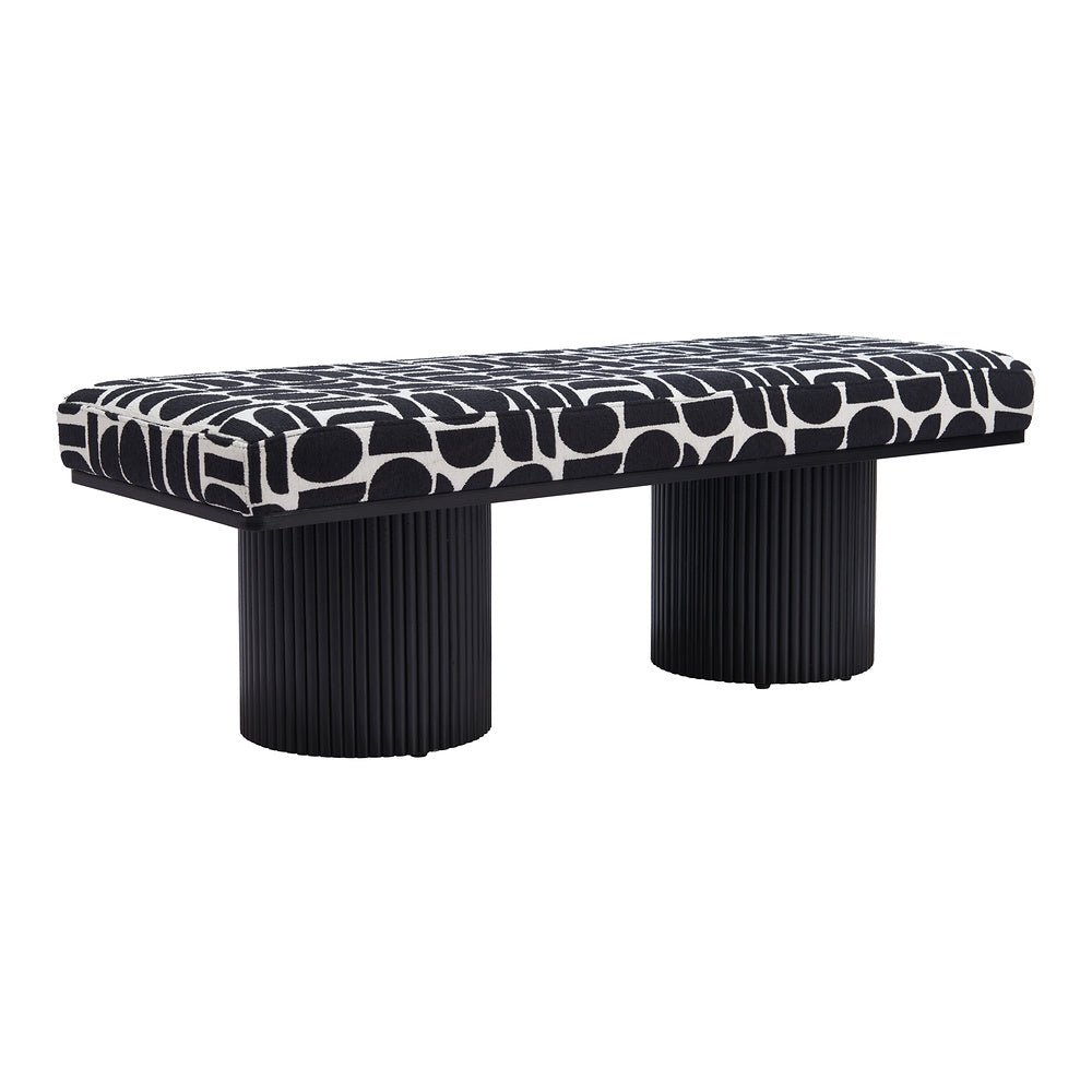 Banca para Sala de Espera 2 Plazas - ZUO BOTOIA - Varios Colores - Asiento y Respaldo Tapizados en Tejido Texturizado - 110183 - Zuo - NOGAL BEAT - Banca