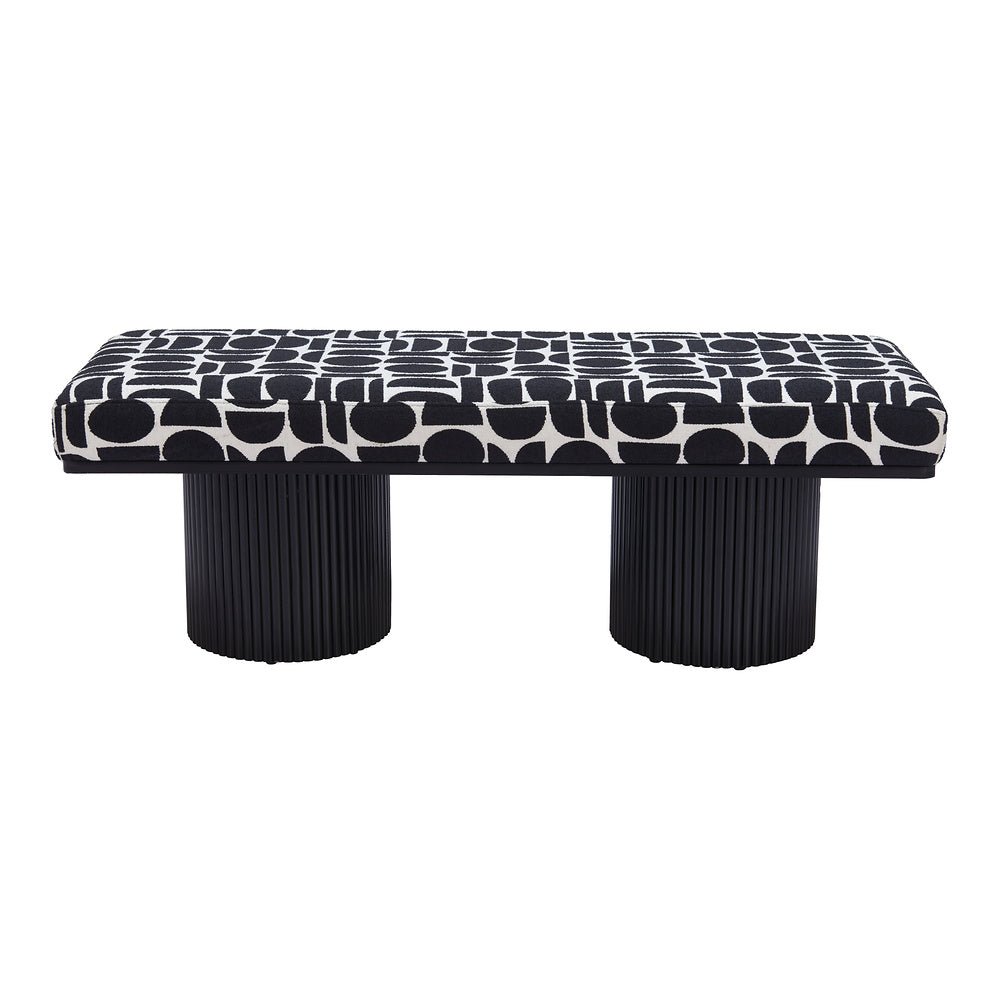 Banca para Sala de Espera 2 Plazas - ZUO BOTOIA - Varios Colores - Asiento y Respaldo Tapizados en Tejido Texturizado - 110183 - Zuo - NOGAL BEAT - Banca