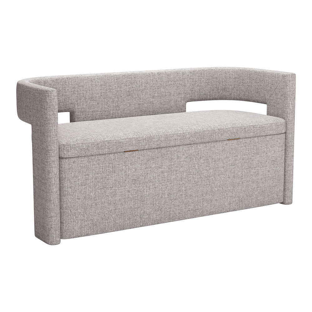 Banca para Sala de Espera 2 Plazas - ZUO PAPUA - Gris - Asiento y Estructura en Tela de Alto Desempeño 100% Poliéster - 109994 - Zuo - NOGAL BEAT - Banca