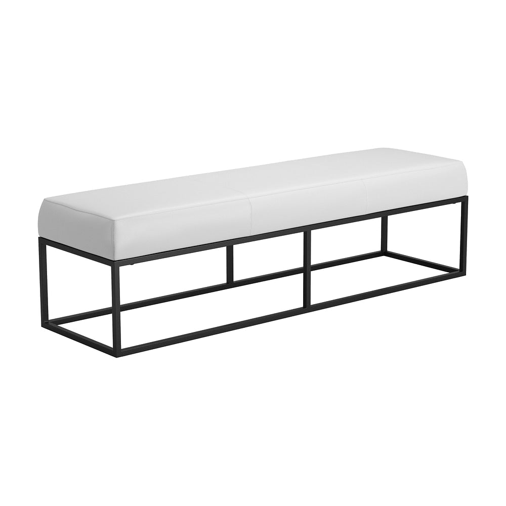 Banca para Sala de Espera 2 Plazas - ZUO ZOWIE - Gris - Asiento y Respaldo Tapizados en Piel Sintética - 111256 - Zuo - NOGAL BEAT - Banca