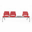 Banca de sala de espera Labenze Replay 108-6104M de 3 plazas con mesa, respaldo multiperforado en polipropileno y estructura tubular gris