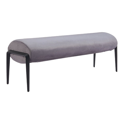 Banca para Vestidor 2 Plazas - ZUO GLATT - Varios Colores - Asiento y Respaldo Tapizados en Tela Tipo Terciopelo - 110350 - Zuo - NOGAL BEAT - Banca