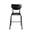 Banco alto Offiho Oliver OHV-141 negro con asiento y respaldo de polipropileno antiderrapante y estructura tubular de acero.
