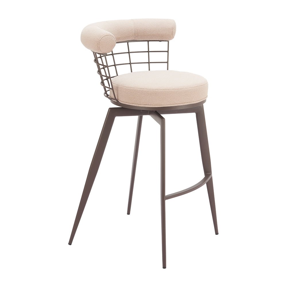 Banco Alto para Bar y Barra - ZUO SAKU - Varios Colores - Asiento y Respaldo Tapizados en Tejido Texturizado - 110821 - Zuo - NOGAL BEAT - Banco Comercial