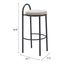 Banco Alto para Bar y Barra - ZUO SISAL - Beige Tweed - Asiento y Respaldo Tapizados - 110097 - Zuo - NOGAL BEAT - Banco Comercial
