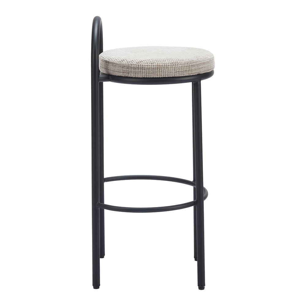 Banco Alto para Bar y Barra - ZUO SISAL - Beige Tweed - Asiento y Respaldo Tapizados - 110097 - Zuo - NOGAL BEAT - Banco Comercial