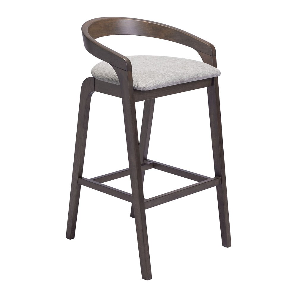 Banco Alto para Bar y Barra - ZUO TROY - Varios Colores - Asiento y Respaldo Tapizados en Lino Sintético - 110400 - Zuo - NOGAL BEAT - Banco Comercial