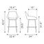 Banco Alto para Bar y Barra - ZUO VILA - Gris - Asiento y Respaldo Tapizados - 110078 - Zuo - NOGAL BEAT - Banco Comercial