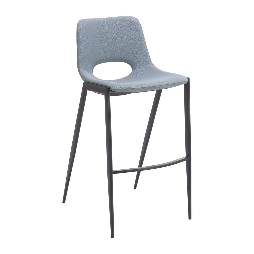 Banco Alto para Barra de Hotel - ZUO DESI - Varios Colores - Asiento y Respaldo Tapizados en Piel Sintética - 110829 - Zuo - NOGAL BEAT - Banco Comercial