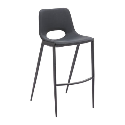 Banco Alto para Barra de Hotel - ZUO DESI - Varios Colores - Asiento y Respaldo Tapizados en Piel Sintética - 110827 - Zuo - NOGAL BEAT - Banco Comercial