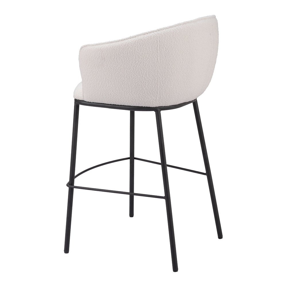 Banco Alto para Barra de Hotel - ZUO ESSEN - Varios Colores - Asiento y Respaldo Tapizados en Tejido Texturizado - 109808 - Zuo - NOGAL BEAT - Banco Comercial