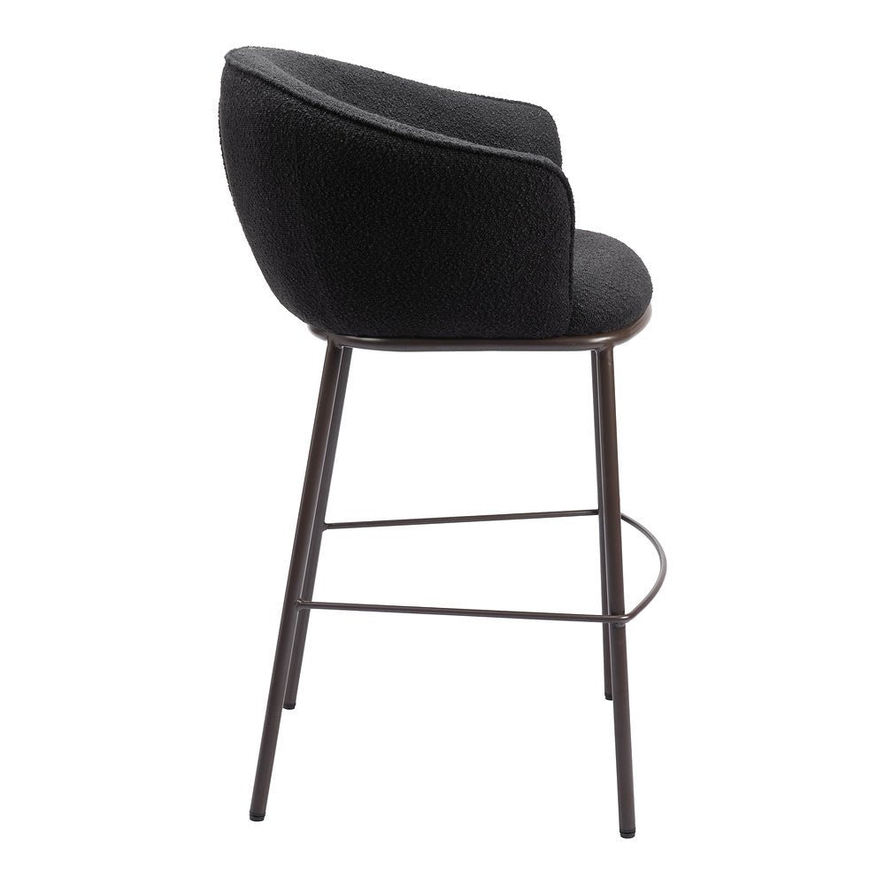 Banco Alto para Barra de Hotel - ZUO ESSEN - Varios Colores - Asiento y Respaldo Tapizados en Tejido Texturizado - 109810 - Zuo - NOGAL BEAT - Banco Comercial