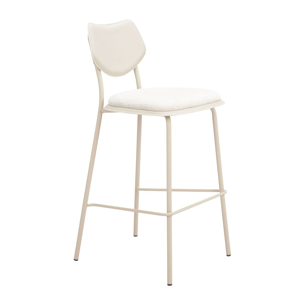 Banco Alto para Barra de Hotel - ZUO ZEAL - Varios Colores - Asiento y Respaldo Tapizados en Piel Sintética - 110866 - Zuo - NOGAL BEAT - Banco Comercial