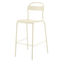 Banco alto Colos Stecca 5 con estructura de aluminio tubular y asiento de solera de aluminio para exterior