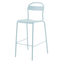 Banco alto Colos Stecca 5 con estructura de aluminio tubular y asiento de solera de aluminio para exterior