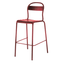 Banco alto Colos Stecca 5 con estructura de aluminio tubular y asiento de solera de aluminio para exterior