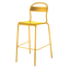 Banco alto Colos Stecca 5 con estructura de aluminio tubular y asiento de solera de aluminio para exterior