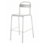 Banco alto Colos Stecca 5 con estructura de aluminio tubular y asiento de solera de aluminio para exterior