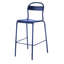 Banco alto Colos Stecca 5 con estructura de aluminio tubular y asiento de solera de aluminio para exterior