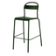 Banco alto Colos Stecca 5 con estructura de aluminio tubular y asiento de solera de aluminio para exterior