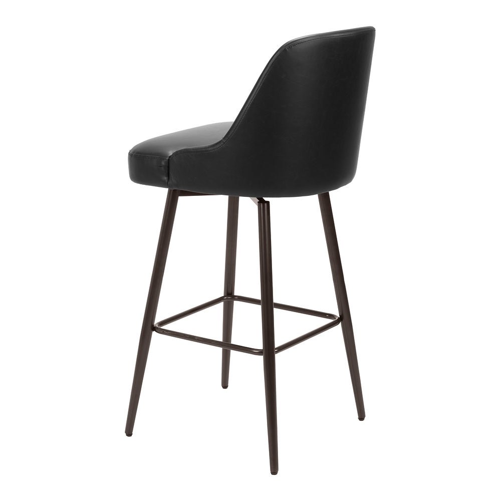 Banco Alto para Bistró - ZUO KEPPEL - Varios Colores - Asiento y Respaldo Tapizados en Piel Sintética - 109975 - Zuo - NOGAL BEAT - Banco Comercial