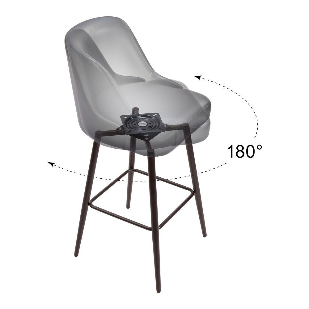 Banco Alto para Bistró - ZUO KEPPEL - Varios Colores - Asiento y Respaldo Tapizados en Piel Sintética - 109975 - Zuo - NOGAL BEAT - Banco Comercial