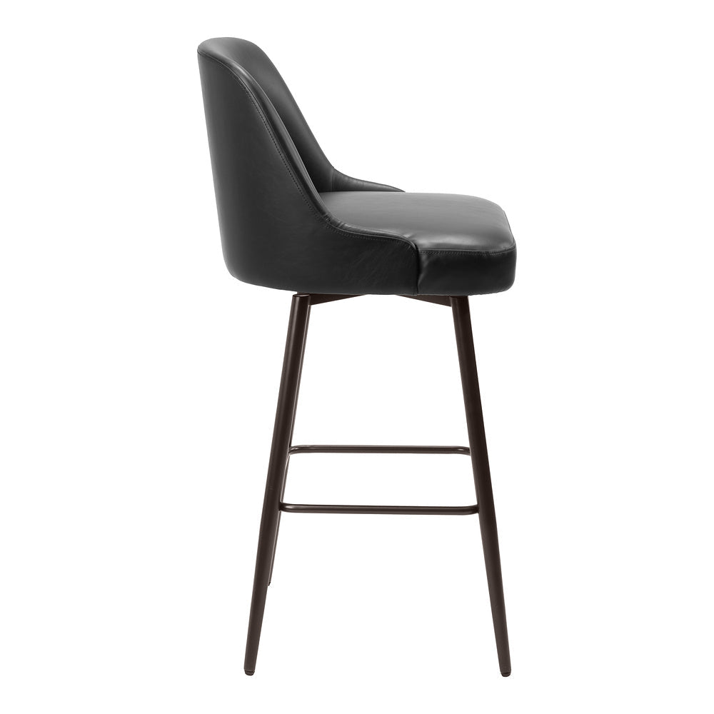 Banco Alto para Bistró - ZUO KEPPEL - Varios Colores - Asiento y Respaldo Tapizados en Piel Sintética - 109975 - Zuo - NOGAL BEAT - Banco Comercial