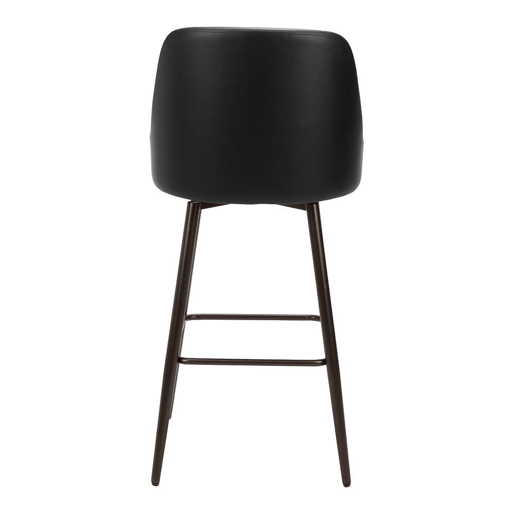 Banco Alto para Bistró - ZUO KEPPEL - Varios Colores - Asiento y Respaldo Tapizados en Piel Sintética - 109975 - Zuo - NOGAL BEAT - Banco Comercial