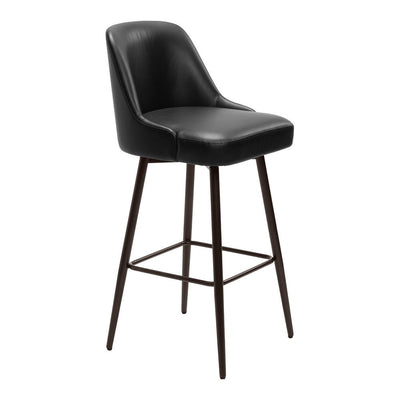 Banco Alto para Bistró - ZUO KEPPEL - Varios Colores - Asiento y Respaldo Tapizados en Piel Sintética - 109975 - Zuo - NOGAL BEAT - Banco Comercial