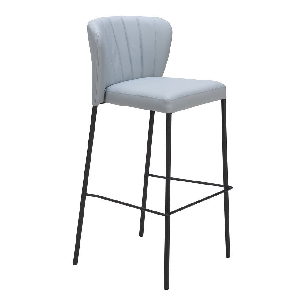 Banco Alto para Bistró - ZUO LINZ - Varios Colores - Asiento y Respaldo Tapizados en Piel Sintética - 109783 - Zuo - NOGAL BEAT - Banco Comercial