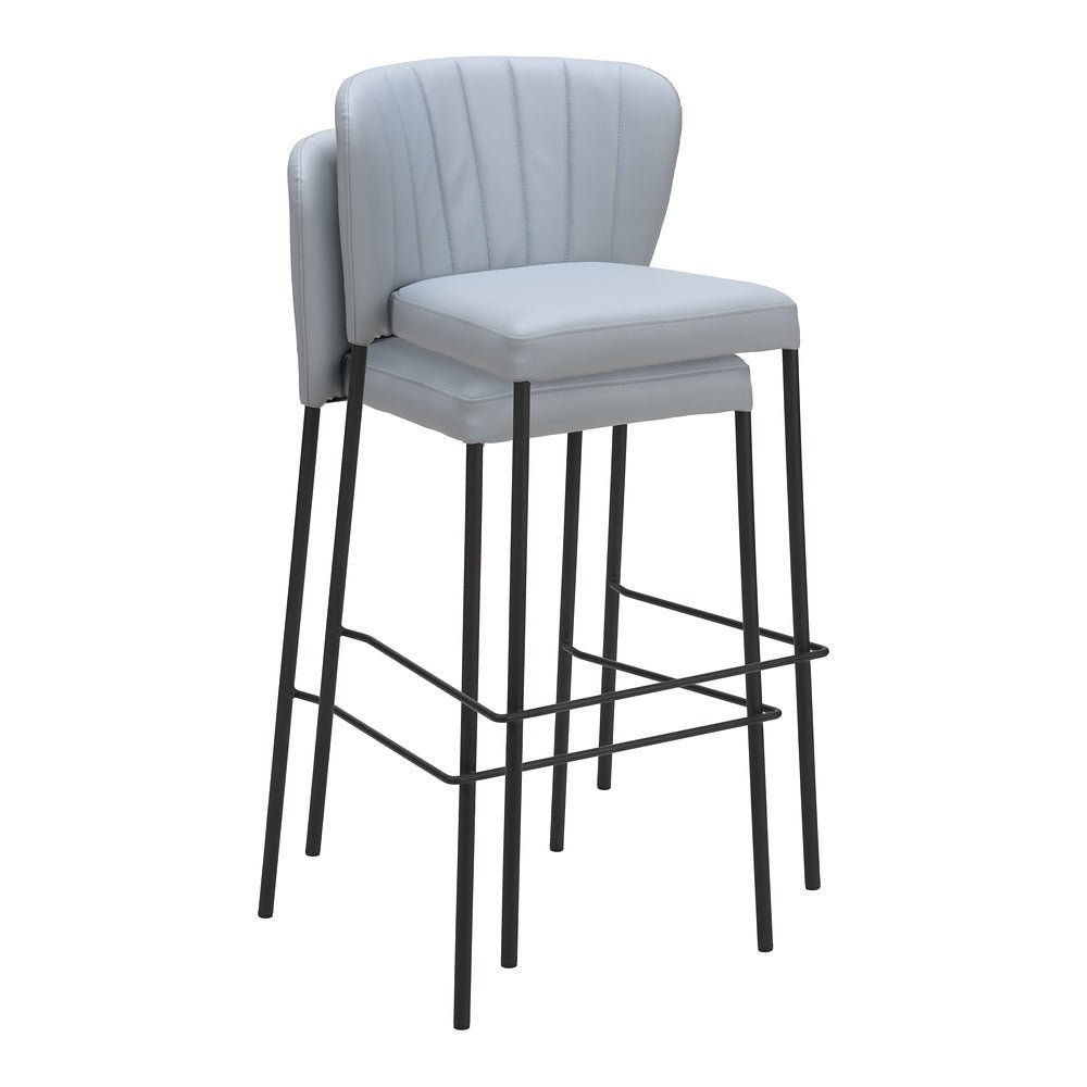 Banco Alto para Bistró - ZUO LINZ - Varios Colores - Asiento y Respaldo Tapizados en Piel Sintética - 109783 - Zuo - NOGAL BEAT - Banco Comercial