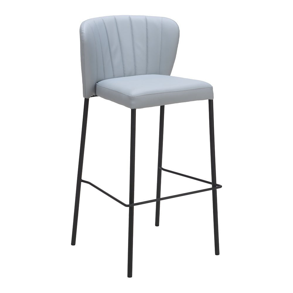 Banco Alto para Bistró - ZUO LINZ - Varios Colores - Asiento y Respaldo Tapizados en Piel Sintética - 109783 - Zuo - NOGAL BEAT - Banco Comercial