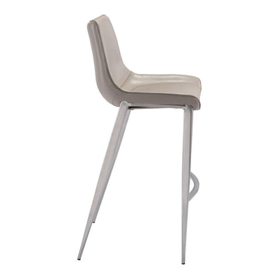 Banco Alto para Bistró - ZUO MAGNUS 53x55 101274 - Varios Colores - Asiento y Respaldo Tapizados en Piel Sintética - 101274 - Zuo - NOGAL BEAT - Banco Comercial