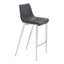 Banco Alto para Bistró - ZUO MAGNUS 53x55 101276 - Varios Colores - Asiento y Respaldo Tapizados en Piel Sintética - 101276 - Zuo - NOGAL BEAT - Banco Comercial
