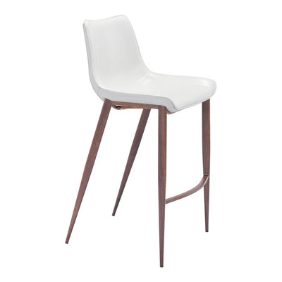 Banco Alto para Bistró - ZUO MAGNUS 53x55 101278 - Varios Colores - Asiento y Respaldo Tapizados en Piel Sintética - 101278 - Zuo - NOGAL BEAT - Banco Comercial