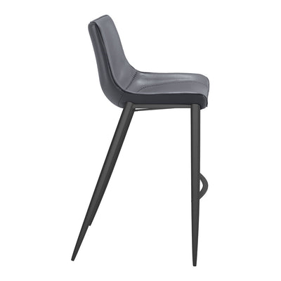 Banco Alto para Bistró - ZUO MAGNUS 53x55 109391 - Varios Colores - Asiento y Respaldo Tapizados en Piel Sintética - 109391 - Zuo - NOGAL BEAT - Banco Comercial