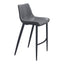 Banco Alto para Bistró - ZUO MAGNUS 53x55 109391 - Varios Colores - Asiento y Respaldo Tapizados en Piel Sintética - 109391 - Zuo - NOGAL BEAT - Banco Comercial