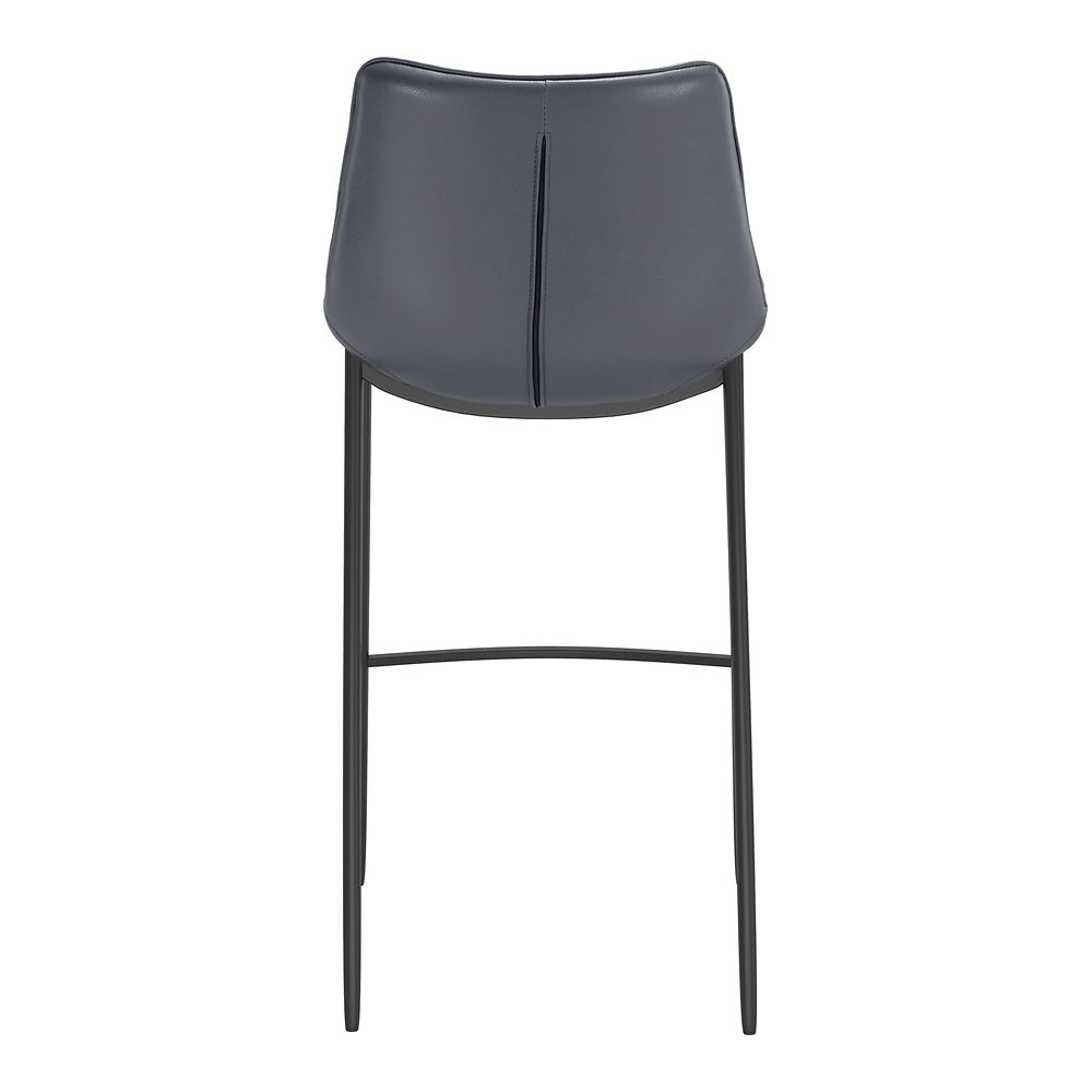 Banco Alto para Bistró - ZUO MAGNUS 53x55 109391 - Varios Colores - Asiento y Respaldo Tapizados en Piel Sintética - 109391 - Zuo - NOGAL BEAT - Banco Comercial