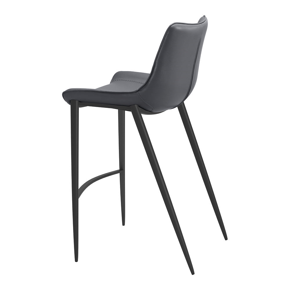 Banco Alto para Bistró - ZUO MAGNUS 53x55 109391 - Varios Colores - Asiento y Respaldo Tapizados en Piel Sintética - 109391 - Zuo - NOGAL BEAT - Banco Comercial