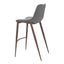 Banco Alto para Bistró - ZUO MAGNUS 53x55 109938 - Varios Colores - Asiento y Respaldo Tapizados en Piel Sintética - 109938 - Zuo - NOGAL BEAT - Banco Comercial