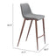 Banco Alto para Bistró - ZUO MAGNUS 53x55 109938 - Varios Colores - Asiento y Respaldo Tapizados en Piel Sintética - 109938 - Zuo - NOGAL BEAT - Banco Comercial